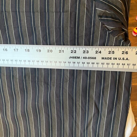 Robert Talbott Men’s Long Sleeve Dress Button Down Shirt Size 2XL, Gray Stripes - Picture 3 of 9